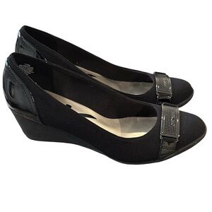 SOLD
Anne Klein Sport 
Black heels metal buckle detail
rounded toe  Sz 7.5